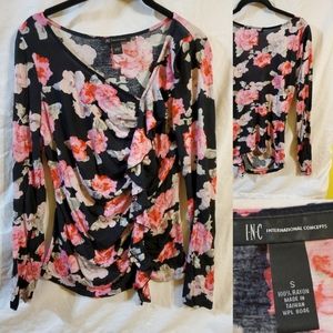 International concepts INC, ladies floral long sleeve top
